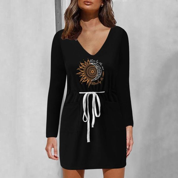 casual dresses fashion daily women's autumn long sleeves v-neck prints waist drawstring pockets mini dress for women plus size cotton, Black;gray
casual dresses fashion daily women's autumn long sleeves v-neck prints waist drawstring pockets mini dress for women plus size cotton, Black;gray