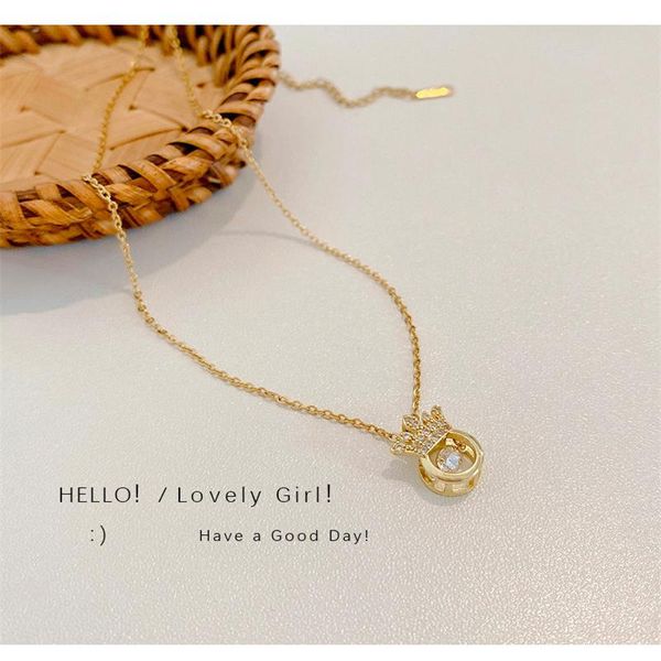 chains smart crown inlaid women's necklace female fairy light luxury all-match clavicle chain ins same, Silver
chains smart crown inlaid women's necklace female fairy light luxury all-match clavicle chain ins same, Silver