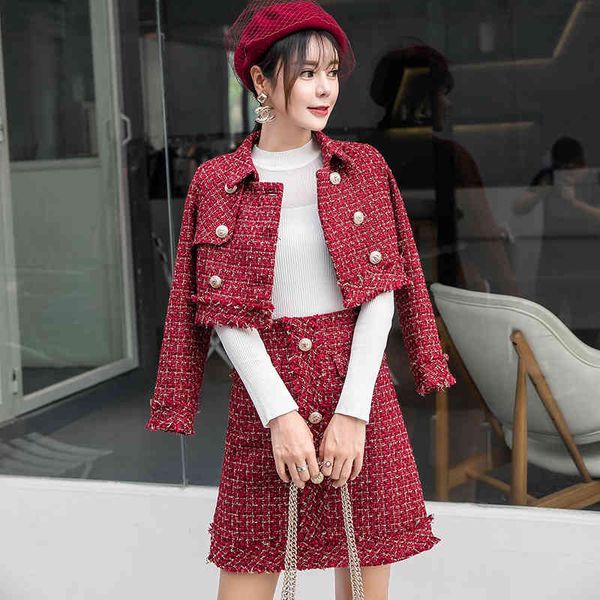 single breasted wool short coat + mini skirt 2 piece joint autumn small fragrance tweed two girls'ensemble, White
single breasted wool short coat + mini skirt 2 piece joint autumn small fragrance tweed two girls'ensemble, White