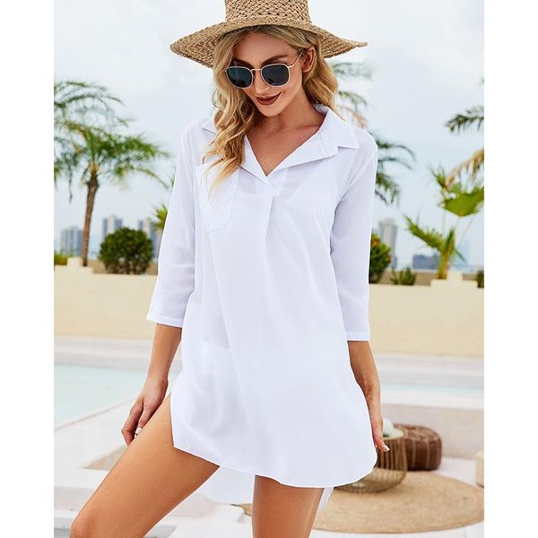 women's blouses & shirts women shirt dress long sleeve v-neck high waist office skirt solid white limited tunic button casual
women's blouses & shirts women shirt dress long sleeve v-neck high waist office skirt solid white limited tunic button casual
