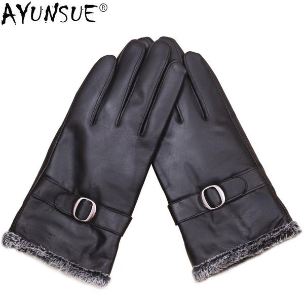 five fingers gloves ayunsue winter keep warm women' genuine leather coral fleece lining outdoor 2021 eldiven sqq402, Blue;gray
five fingers gloves ayunsue winter keep warm women' genuine leather coral fleece lining outdoor 2021 eldiven sqq402, Blue;gray