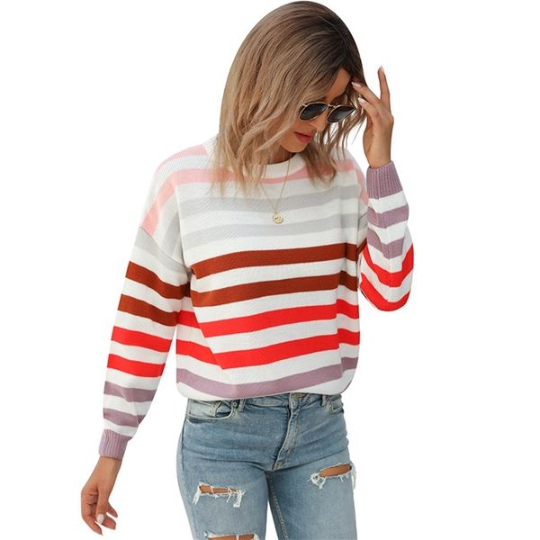 woman sweaters autumn winter striped womens knitted long sleeve o-neck casual pullovers loose short for women 210604, White;black
woman sweaters autumn winter striped womens knitted long sleeve o-neck casual pullovers loose short for women 210604, White;black