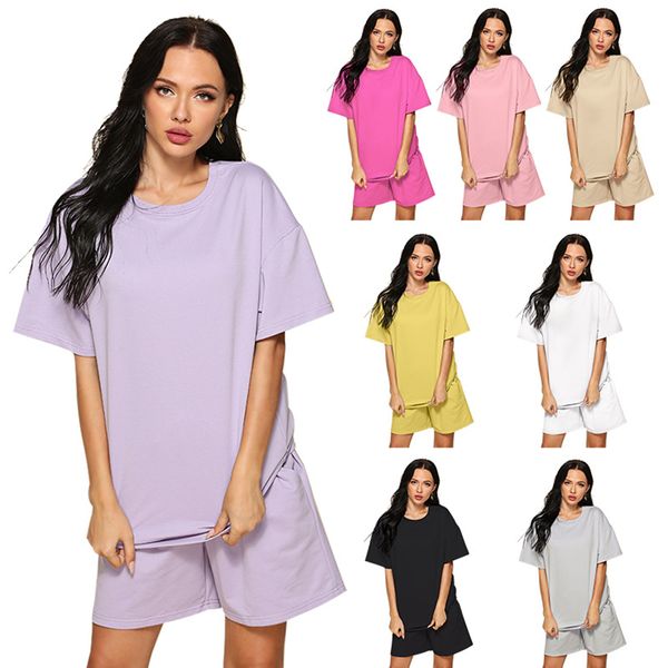 summer fashion tracksuits womens 2 peices set leisure outfits cotton oversized t-shirts high waist shorts candy color clothing, Gray
summer fashion tracksuits womens 2 peices set leisure outfits cotton oversized t-shirts high waist shorts candy color clothing, Gray