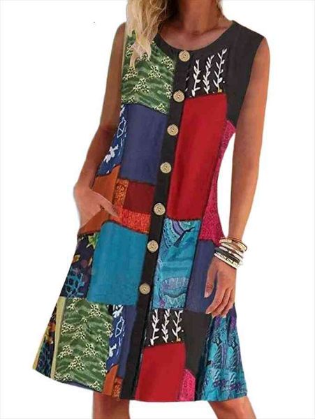 women loose causal sleeveless plus size dress round neck printed contrast color pocket summer dress, Black;gray
women loose causal sleeveless plus size dress round neck printed contrast color pocket summer dress, Black;gray