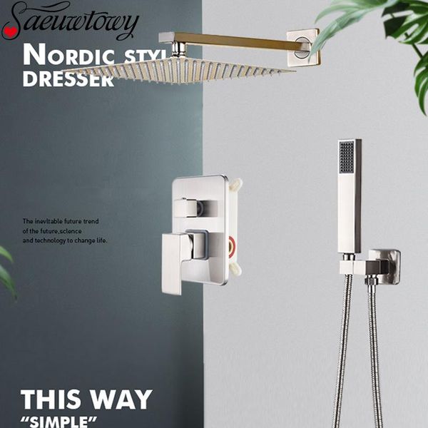 brushed nickel shower faucet brass concealed into the wall head tap bathtub and cold mixe bathroom sets
brushed nickel shower faucet brass concealed into the wall head tap bathtub and cold mixe bathroom sets