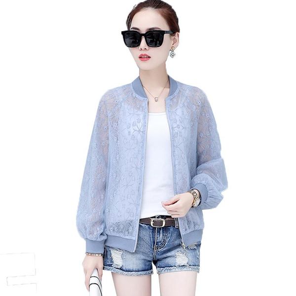 women's jackets fashion jacket 2021 summer autumn breathable thin coat short zipper lace casual sun protection clothing plus size 3xl, Black;brown 
women's jackets fashion jacket 2021 summer autumn breathable thin coat short zipper lace casual sun protection clothing plus size 3xl, Black;brown