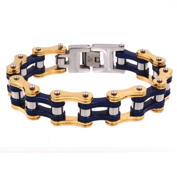 link, chain 316l stainless steel punk bracelets men's golden blue motorcycle bracelet men bicycle jewelry gifts, Black
link, chain 316l stainless steel punk bracelets men's golden blue motorcycle bracelet men bicycle jewelry gifts, Black