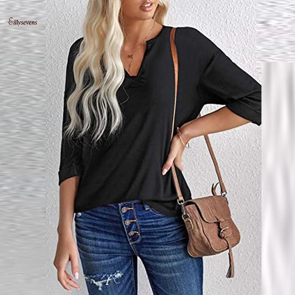 women's t-shirt fashion t shirts women 2021 summer leisure solid color short sleeve v-neck casual loose ropa mujer, White
women's t-shirt fashion t shirts women 2021 summer leisure solid color short sleeve v-neck casual loose ropa mujer, White