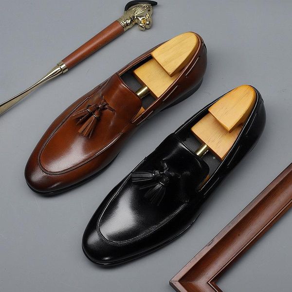 dress shoes men genuine leather pointed toe fringe decoration formal man business classic oxford for f36, Black
dress shoes men genuine leather pointed toe fringe decoration formal man business classic oxford for f36, Black
