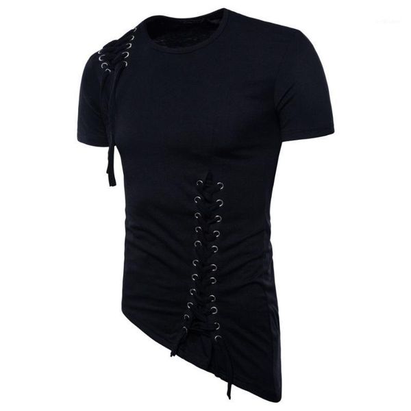 men's t-shirts men irregular design hip hop punk t shirt lacing slim fit tee shirts gothic style nightclub stage costume, White;black
men's t-shirts men irregular design hip hop punk t shirt lacing slim fit tee shirts gothic style nightclub stage costume, White;black
