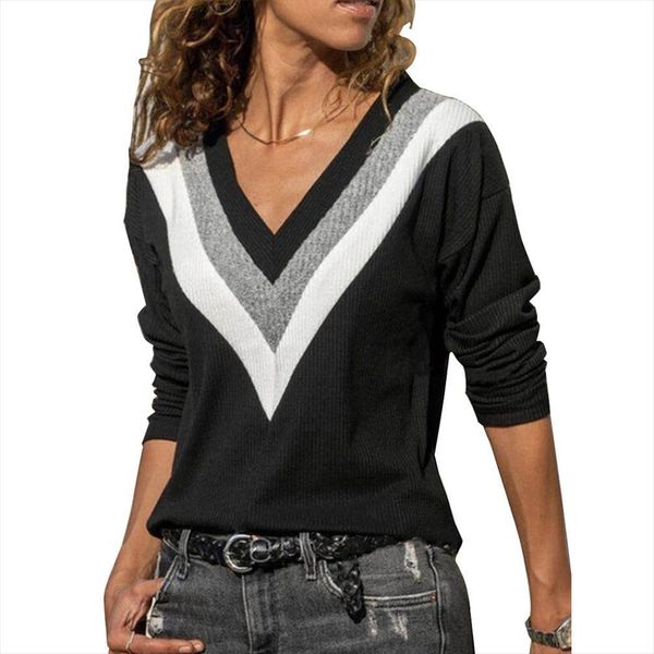 plus size women womens sweater v neck color patchwork casual loose long sleeve pullover 5xl spring fall clothing, White;black
plus size women womens sweater v neck color patchwork casual loose long sleeve pullover 5xl spring fall clothing, White;black