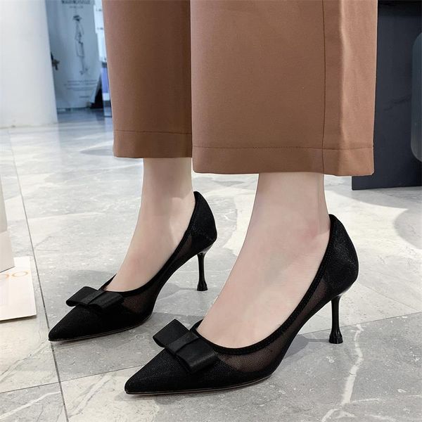 dress shoes 2021 autumn wild small fresh female bow single high heels fine heel pointed women's, Black
dress shoes 2021 autumn wild small fresh female bow single high heels fine heel pointed women's, Black