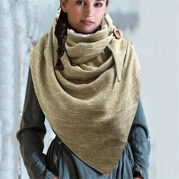 scarves fashion winter women scarf solid retro printing button soft wrap casual warm shawls foulard, Blue;gray 
scarves fashion winter women scarf solid retro printing button soft wrap casual warm shawls foulard, Blue;gray