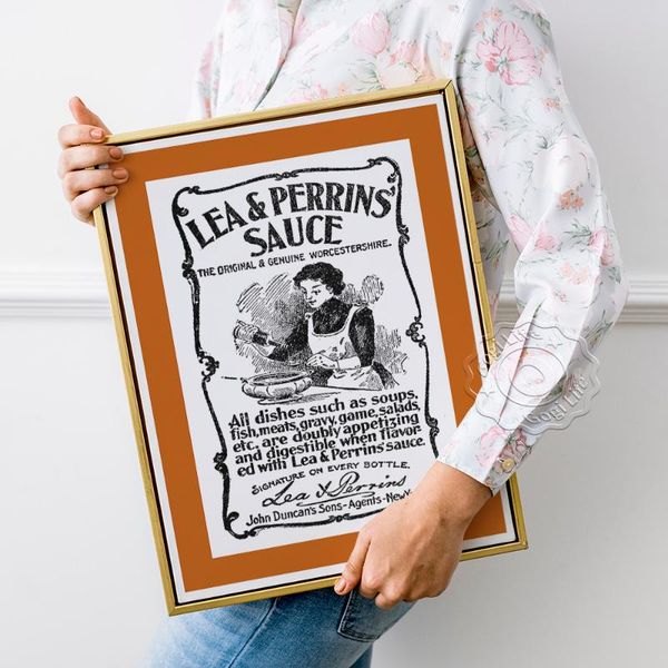 paintings lea perrins sauce vintage advertising poster, black white sketch illustration canvas painting, dining room restaurant wall decor
paintings lea perrins sauce vintage advertising poster, black white sketch illustration canvas painting, dining room restaurant wall decor