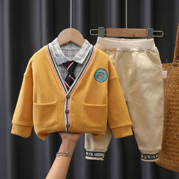 clothing sets 2021 autumn children casual clothes baby boys cartoon bears coat jacket t shirt pants 3pcs/set kids infant tracksuit 0-5 years, White 
clothing sets 2021 autumn children casual clothes baby boys cartoon bears coat jacket t shirt pants 3pcs/set kids infant tracksuit 0-5 years, White