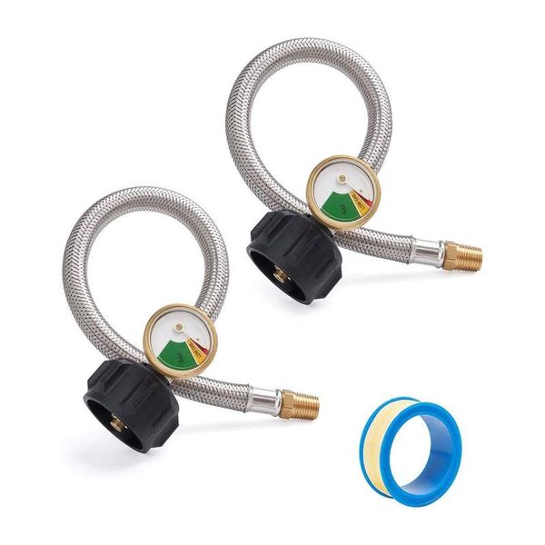 tools & accessories propane hose with gauge connector for level 2 regulater stainless steel braided provide thermal and overcurrent protecti
tools & accessories propane hose with gauge connector for level 2 regulater stainless steel braided provide thermal and overcurrent protecti