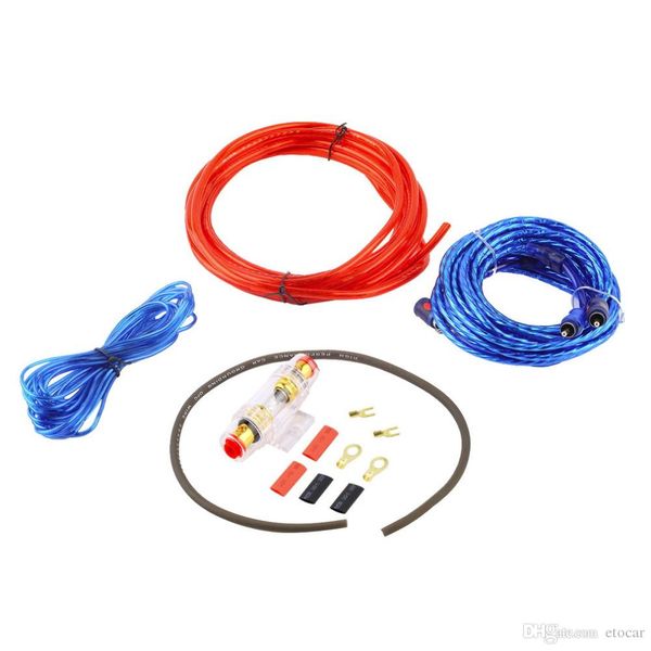 

car audio wire wiring amplifier subwoofer speaker installation kit 8ga power cable 60 amp fuse holder 1500w