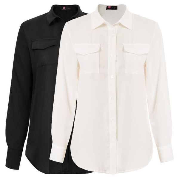 women's blouses & shirts kate kasin women curved hem shirt long sleeve button placket with pockets solid color casual blouse ol ladies, White
women's blouses & shirts kate kasin women curved hem shirt long sleeve button placket with pockets solid color casual blouse ol ladies, White