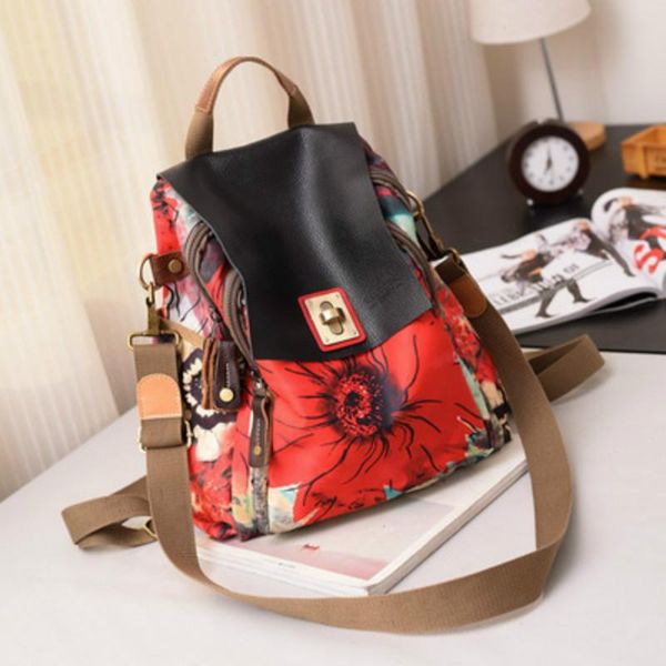 backpack 2021 women's bag fashion all-match simple portable oxford cloth with leather multi-purpose school 
backpack 2021 women's bag fashion all-match simple portable oxford cloth with leather multi-purpose school