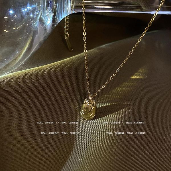 pendant necklaces korean retro gold plated lucky cat necklace luxury fashion temperament titanium steel clavicle chain for women, Silver
pendant necklaces korean retro gold plated lucky cat necklace luxury fashion temperament titanium steel clavicle chain for women, Silver