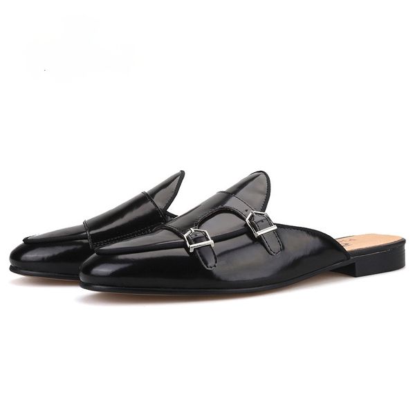 slippers sapatos masculinos preto mão-polido plutônio estilo belga duplo monge muller decoração de metal masculino moda casual chinelos hl49, Black
slippers sapatos masculinos preto mão-polido plutônio estilo belga duplo monge muller decoração de metal masculino moda casual chinelos hl49, Black