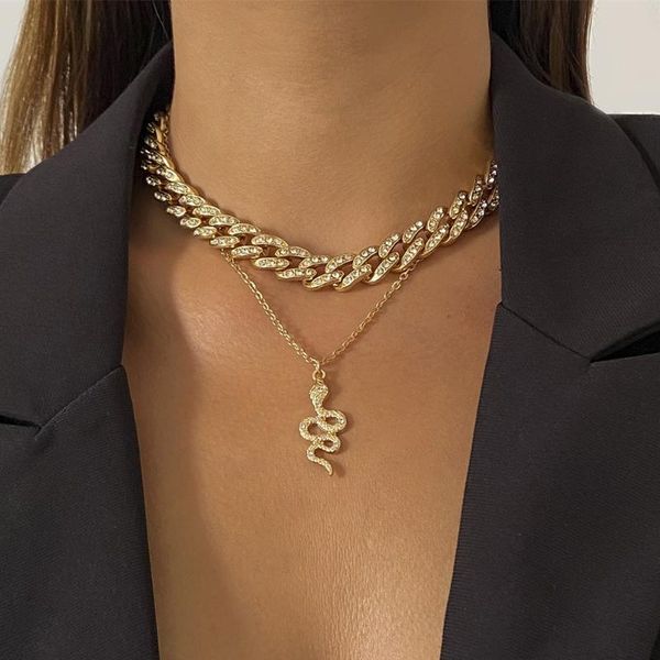pendant necklaces vintage iced out rhinestones miami curb cuban choker necklace for female snake statement jewelry party gift, Silver
pendant necklaces vintage iced out rhinestones miami curb cuban choker necklace for female snake statement jewelry party gift, Silver