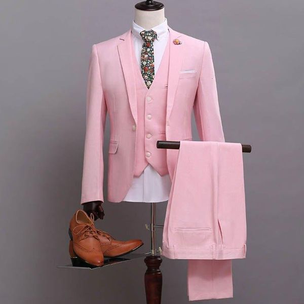 men's suits & blazers pink casual prom for men slim fit wedding tuxedo 3 piece male fashion set jacket waistcoat with pants groomsmen c, White;black
men's suits & blazers pink casual prom for men slim fit wedding tuxedo 3 piece male fashion set jacket waistcoat with pants groomsmen c, White;black