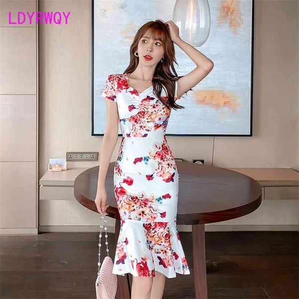 ldyrwqy french retro dress summer style print short-sleeved slim fit hip fishtail skirt women office lady 210603, Black;gray
ldyrwqy french retro dress summer style print short-sleeved slim fit hip fishtail skirt women office lady 210603, Black;gray