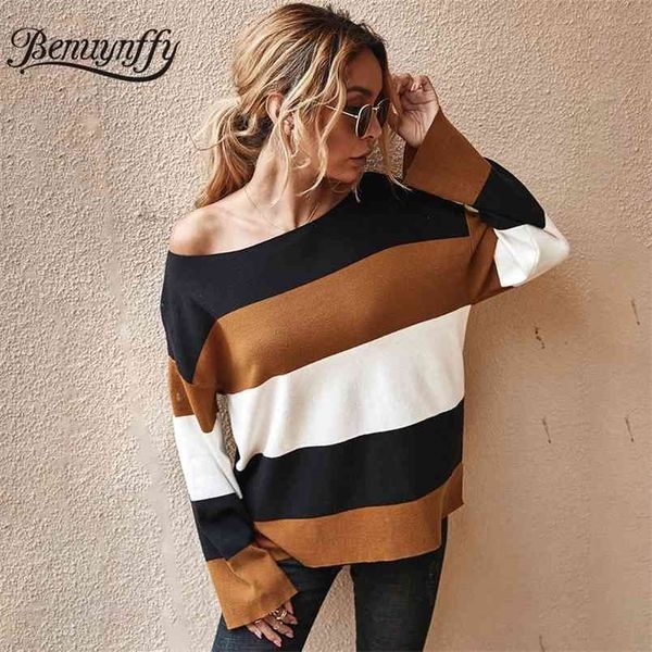 womens color block knitted sweater autumn winter round neck long sleeve pullovers female casual knitwear jumper 210510, White;black
womens color block knitted sweater autumn winter round neck long sleeve pullovers female casual knitwear jumper 210510, White;black