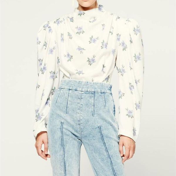 women's blouses & shirts 2021 autumn ladies floral print stand collar long sleeve vintage shirt, White
women's blouses & shirts 2021 autumn ladies floral print stand collar long sleeve vintage shirt, White