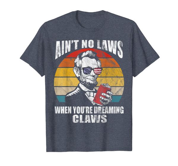 vintage ain't no laws when you're drinking claws retro funny t-shirt, White;black
vintage ain't no laws when you're drinking claws retro funny t-shirt, White;black