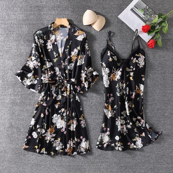 women's sleepwear black print flower women kimono bathrobe gown loose faux silk satin nightgown bride bridesmaid wedding robe, Black;red
women's sleepwear black print flower women kimono bathrobe gown loose faux silk satin nightgown bride bridesmaid wedding robe, Black;red