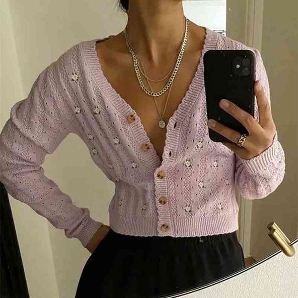 knitted hollow out floral embriodery pink crop cardigans women autumn winter lonf sleeve casual green 210427, White;black
knitted hollow out floral embriodery pink crop cardigans women autumn winter lonf sleeve casual green 210427, White;black