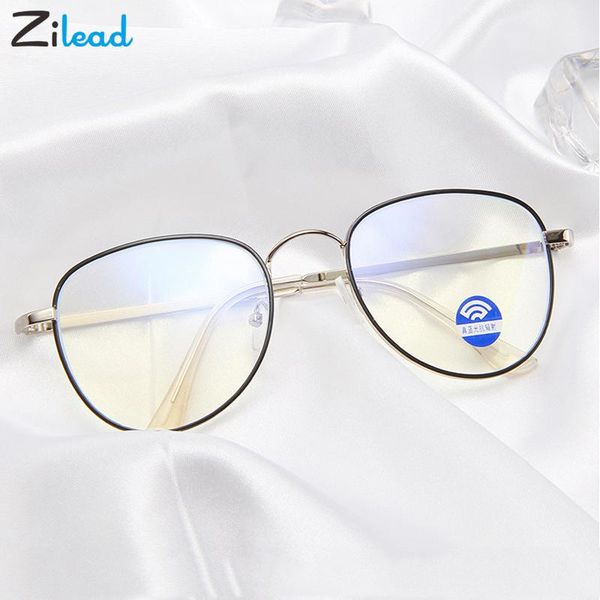 fashion sunglasses frames zilead round metal glasse frame women men clear lens optical spectacle goggle eyewear eyeglasses oculos de, Black