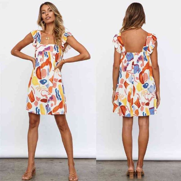 summer style sling print loose dress women ruffle stitching square collar sleeveless a-line mini femme robe 210517, Black;gray
summer style sling print loose dress women ruffle stitching square collar sleeveless a-line mini femme robe 210517, Black;gray