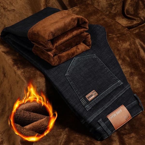 men's jeans 2021winter plus velvet thick warm stretch straight loose large size business casual pants young trousers, Blue
men's jeans 2021winter plus velvet thick warm stretch straight loose large size business casual pants young trousers, Blue