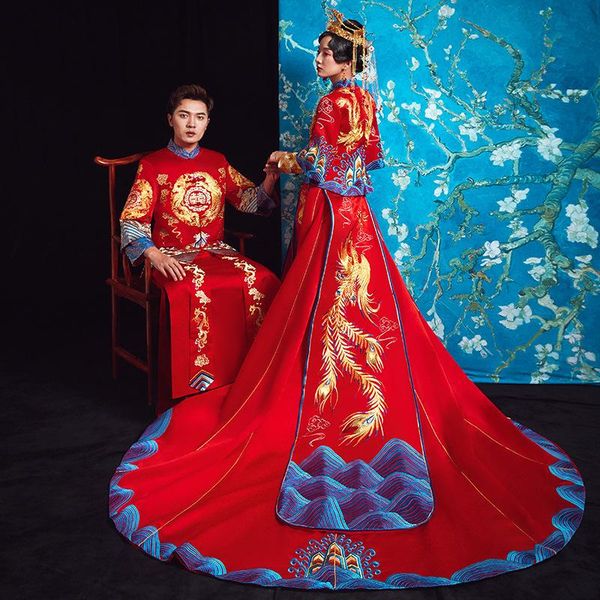 ethnic clothing arrival cheongsam embroidery qipao women dress evening modern chinese wedding bride traditions robe orientale, Red
ethnic clothing arrival cheongsam embroidery qipao women dress evening modern chinese wedding bride traditions robe orientale, Red