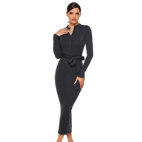 fall 2021 black stand collar office lady solid long dress with bandage bow winter bodycon slim knit elegant vestido casual dresses, Black;gray
fall 2021 black stand collar office lady solid long dress with bandage bow winter bodycon slim knit elegant vestido casual dresses, Black;gray