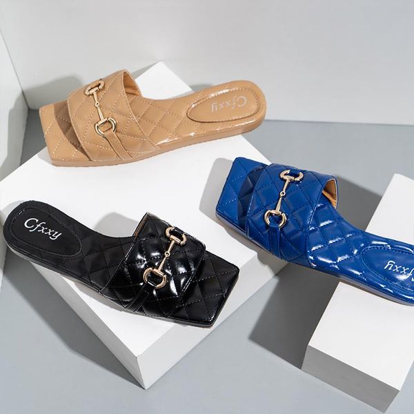slippers 1-3cm women's thick bottom square toe leather metal buckle open mules flat sandals summer fashion ladies shoes, Black
slippers 1-3cm women's thick bottom square toe leather metal buckle open mules flat sandals summer fashion ladies shoes, Black