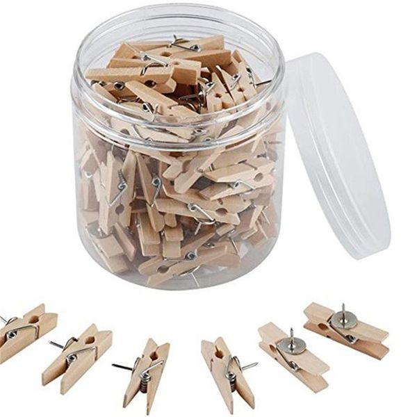 clothing & wardrobe storage creative wooden clip thumbtack po wood cork home use clothes etc. 20pcs