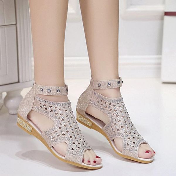 summer women's fish mouth cut-out fashion sequin sandals slope heel low back zipper shoes, Black
summer women's fish mouth cut-out fashion sequin sandals slope heel low back zipper shoes, Black