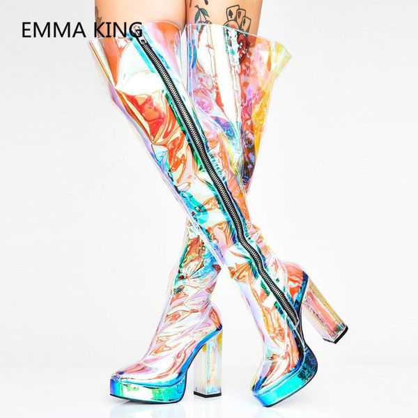 transparent glitter pvc women over the knee boots round toe clear high heel ladies runway platform shoes woman laser punk, Black
transparent glitter pvc women over the knee boots round toe clear high heel ladies runway platform shoes woman laser punk, Black