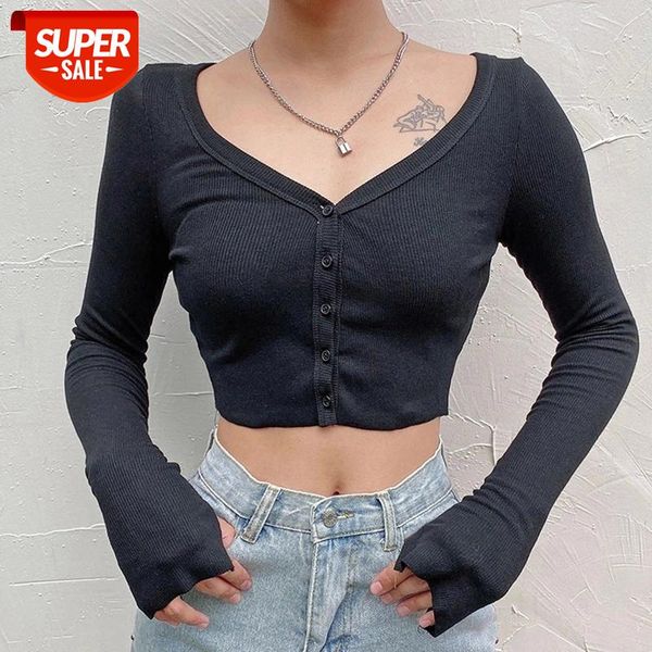 women long sleeve crop deep v neck basic solid black white casual tshirt women crop tee shirt summer autumn #d13q 
women long sleeve crop deep v neck basic solid black white casual tshirt women crop tee shirt summer autumn #d13q