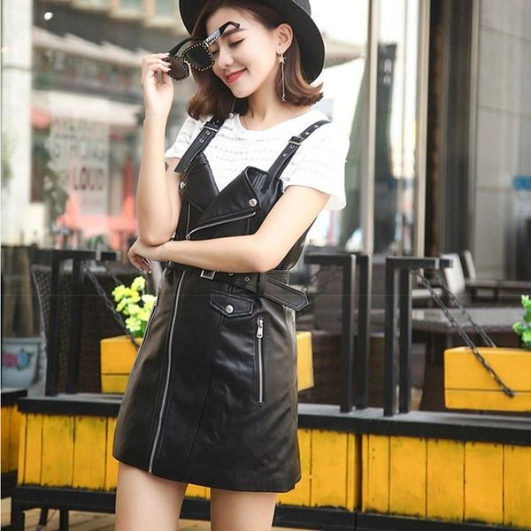 casual dresses dress spring women black sashes zipper high waist club mini short leather a-line clothes korean style fashion, Black;gray
casual dresses dress spring women black sashes zipper high waist club mini short leather a-line clothes korean style fashion, Black;gray