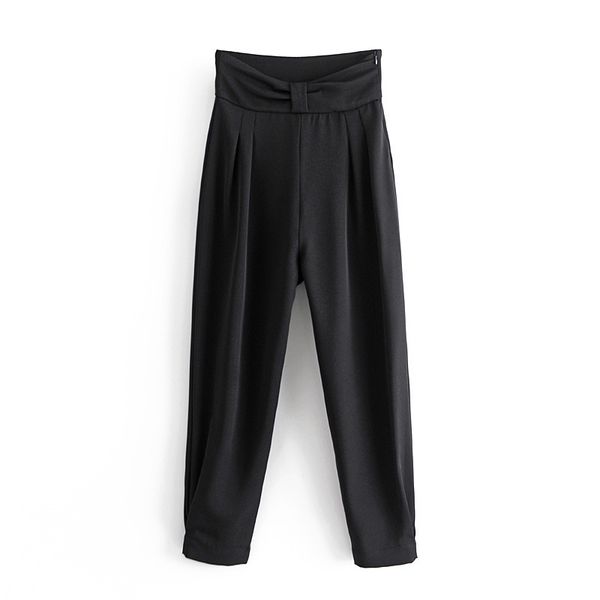 women's spring and autumn nine-point high-waist fold loose solid color harlan casual pants 210521, Black;white
women's spring and autumn nine-point high-waist fold loose solid color harlan casual pants 210521, Black;white