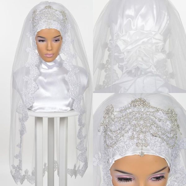 bridal veils muslim wedding for brides 2021 hijab crystals sequins rhinestones lace appliques edge elbow length veil one layer, Black
bridal veils muslim wedding for brides 2021 hijab crystals sequins rhinestones lace appliques edge elbow length veil one layer, Black