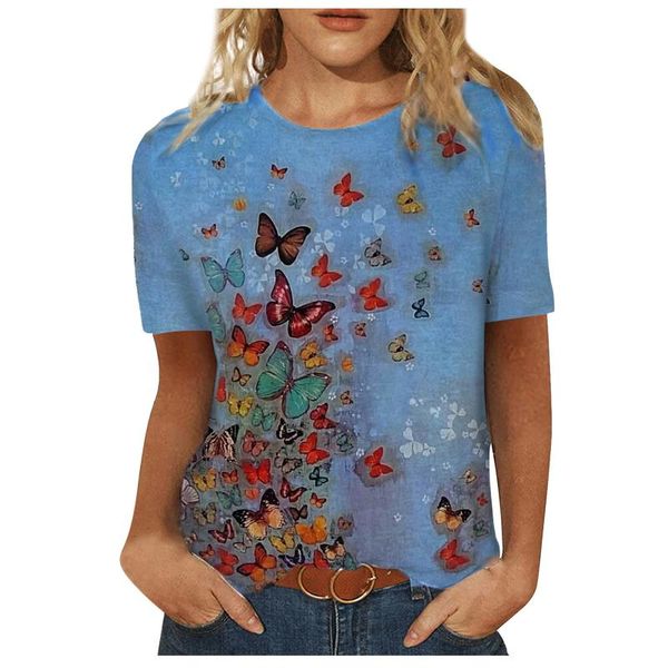 women's t-shirt butterfly flower print t shirt women summer short sleeve o neck vintage ladies femme t-shirts koszula damska woman tsh, White
women's t-shirt butterfly flower print t shirt women summer short sleeve o neck vintage ladies femme t-shirts koszula damska woman tsh, White
