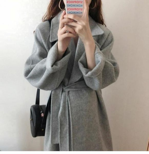 women's wool & blends 2021 fashion long-sleeved casual retro belt long autumn man-made blended coat winter warm, Black
women's wool & blends 2021 fashion long-sleeved casual retro belt long autumn man-made blended coat winter warm, Black