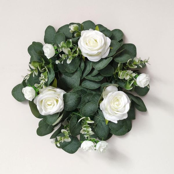 decorative flowers & wreaths artificial wreath white rose and green leaves eucalyptus garland for wedding decoration home decor
decorative flowers & wreaths artificial wreath white rose and green leaves eucalyptus garland for wedding decoration home decor