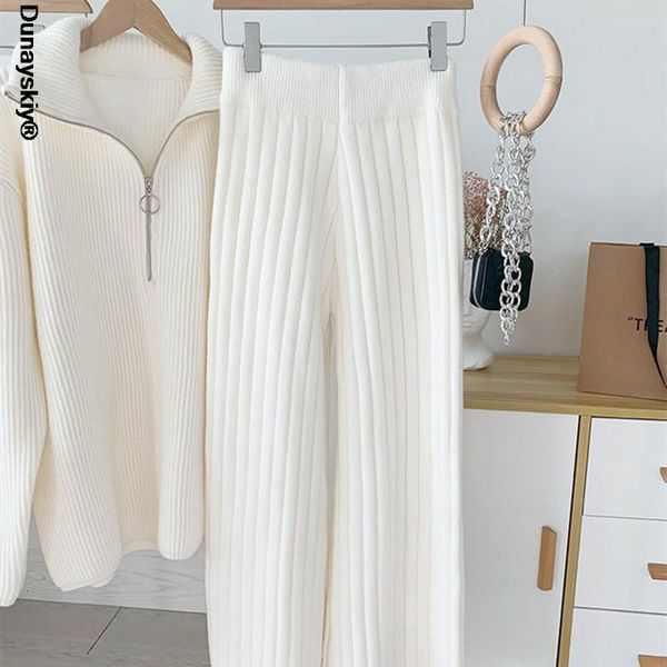 women's two piece pants knitted wide-legged female autumn winter thick white outer wear high waist straight loose drooping casual trous
women's two piece pants knitted wide-legged female autumn winter thick white outer wear high waist straight loose drooping casual trous
